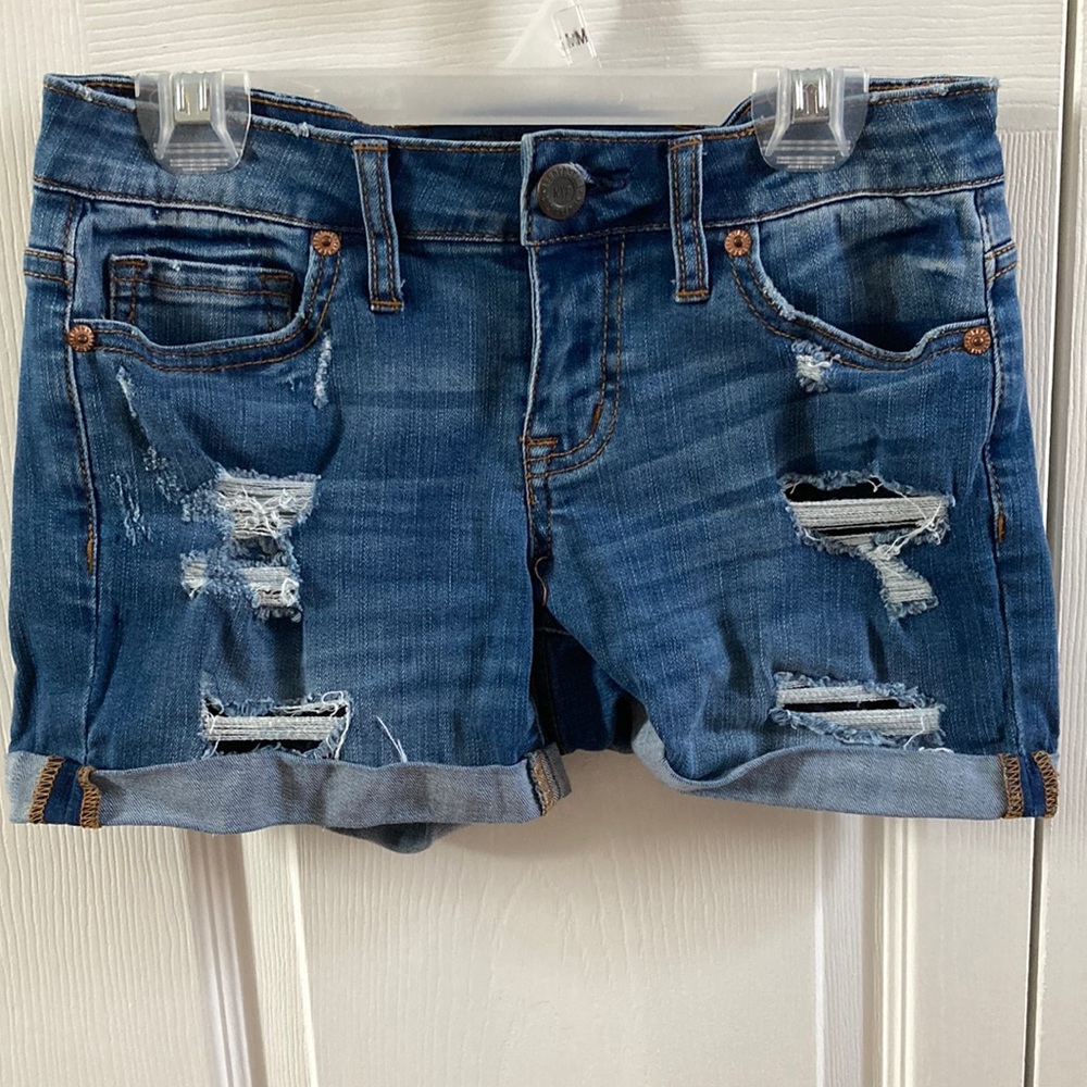 Girls Ripped Jean Shorts